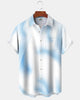 Alohadaddy® Men's Short-Sleeve Shirt  Casual Striped Art Print Button-Down with Pocket
