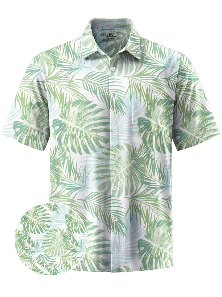 Alohadaddy® Hawaiian Leaves Printed Moisture Wicking Men&
