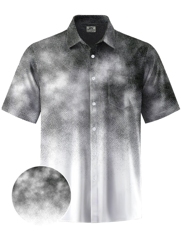 Alohadaddy® Casual Gradient Textured Print Art Moisture Wicking Chest Pocket Men&