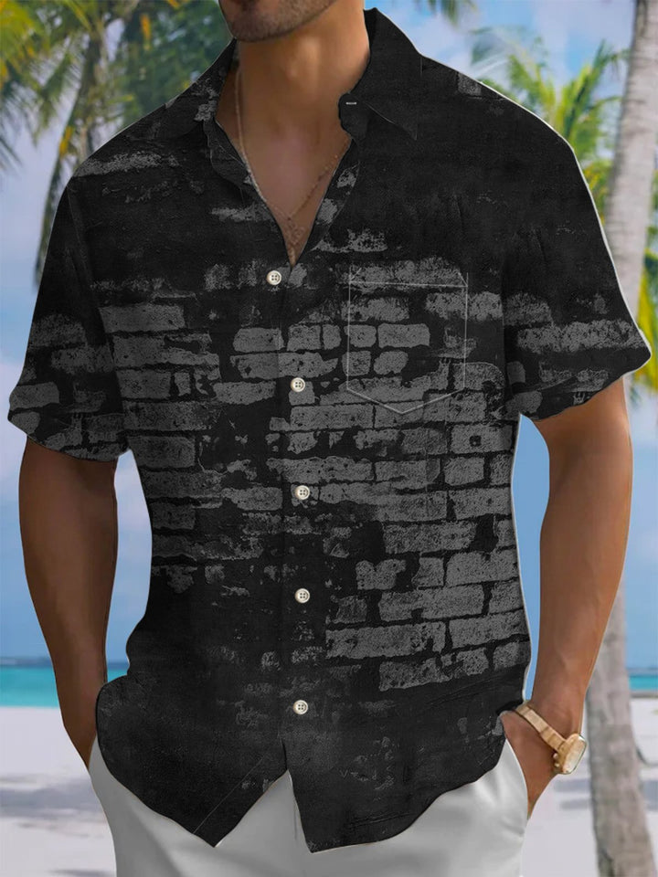 Alohadaddy® Casual Brick Wall Geometric Print Art Moisture Wicking Men&