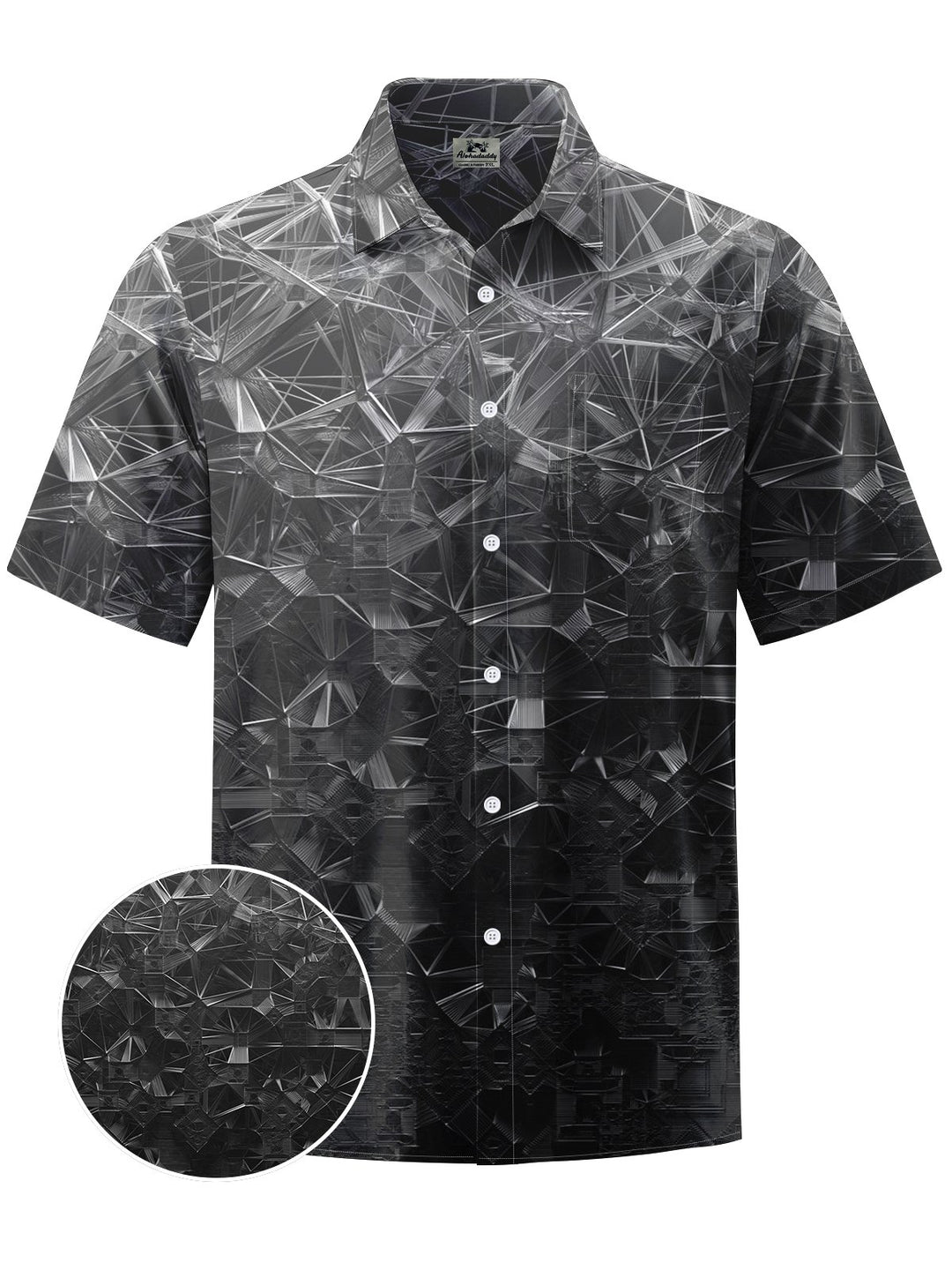 Alohadaddy® Casual Geometric Gradient Print Art Mens Moisture Wicking Short Sleeve Shirt Big &amp; Tall
