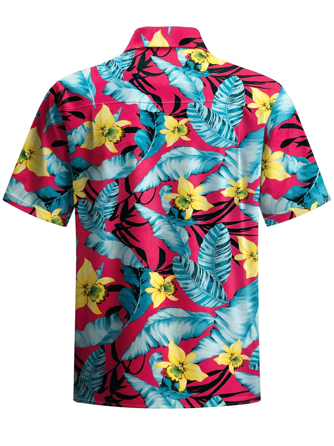 Alohadaddy® Hawaiian Flowers Art Print Chest Pocket Mens Short Sleeve Shirt Big &amp; Tall