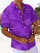 Alohadaddy® Hawaiian Palm Leaf Art Print Chest Pocket Men's Short Sleeve Shirt Big & Tall