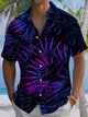Alohadaddy® Hawaiian Palm Leaf Art Print Chest Pocket Stretch Men's Short Sleeve Shirt Big & Tall
