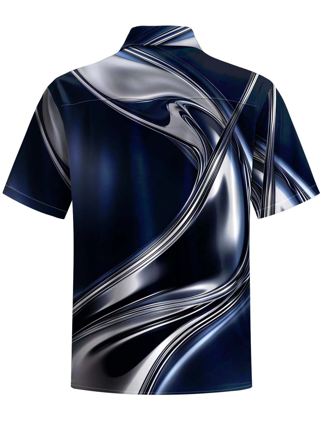 Alohadaddy® Casual Abstract Art Print Chest Pocket Stretch Men&