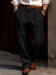 Pantalones casuales básicos con botones, bolsillos y cordón para hombre de Alohadaddy, tallas grandes y altas