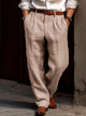 Pantalones casuales básicos con botones, bolsillos y cordón para hombre de Alohadaddy, tallas grandes y altas
