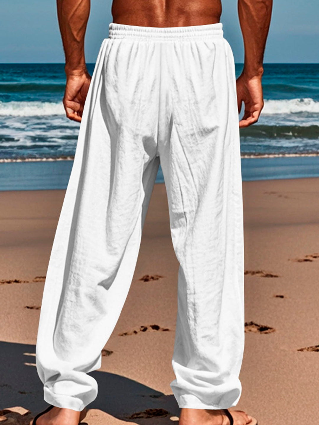 Alohadaddy Casual Basic Cotton and Linen Men&