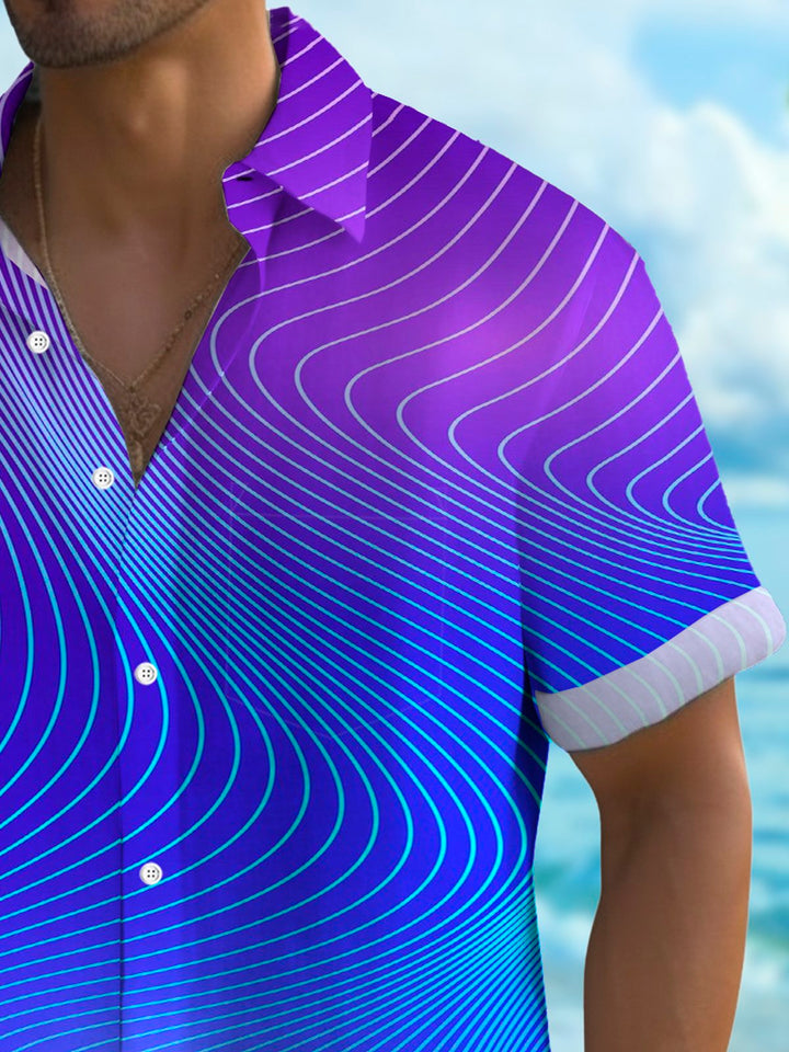 Alohadaddy® Geometric Art Line Print Men&
