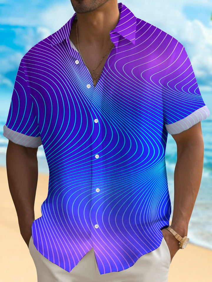 Alohadaddy® Geometric Art Line Print Men&