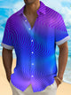 Alohadaddy® Geometric Art Line Print Men's Button Pocket Short Sleeve Shirt Big & Tall