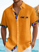 Alohadaddy® Vintage Hawaiian Floral Print Men's Button Pocket Short Sleeve Shirt Big & Tall