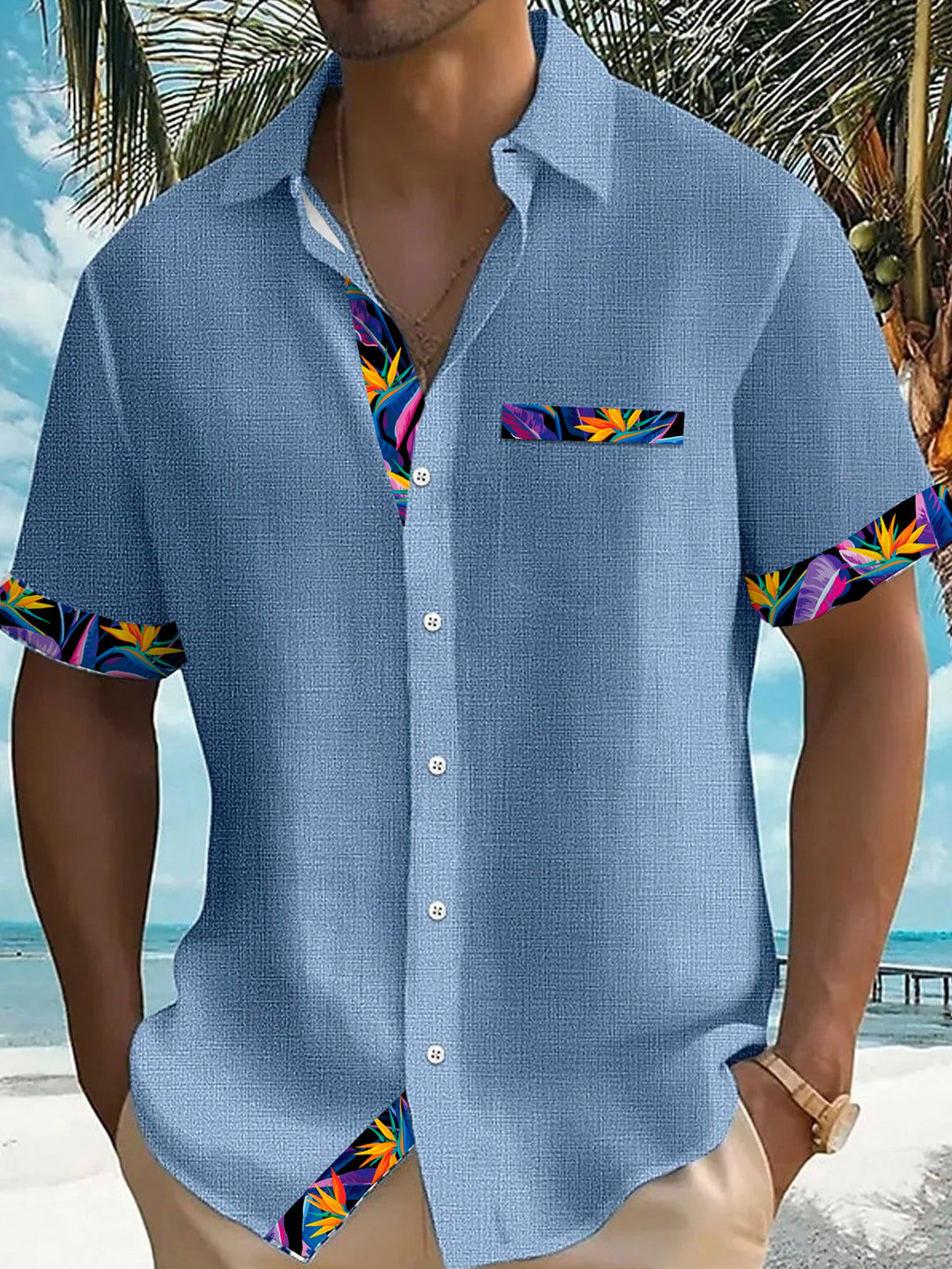 Alohadaddy® Vintage Hawaiian Floral Print Men&