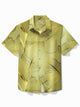 Alohadaddy Hawaiian Botanical Gold Leaf Print Men's Button Pocket Shirt