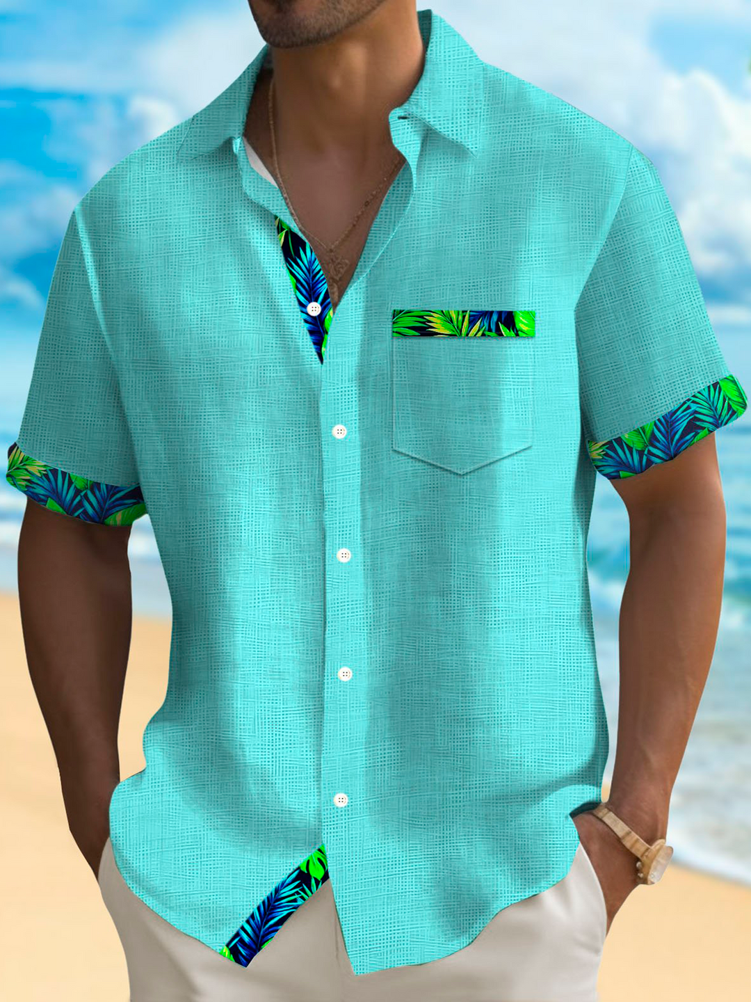 Alohadaddy® Hawaii Basic Textured Floral Print Men&