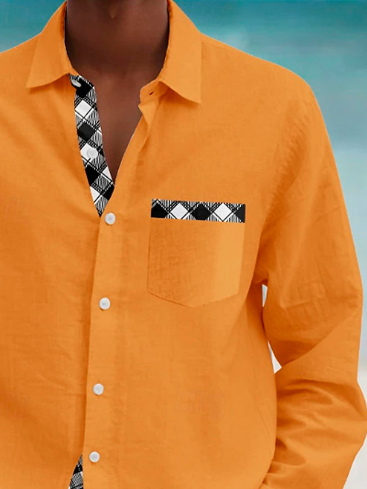 Alohadaddy Plaid Splicing 3D Digital Printing Men&