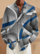 Camisa de manga larga con bolsillo abotonado y estampado digital 3D geométrico retro para hombre de Alohadaddy, talla grande y alta