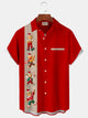Camisa con bolsillos abotonados para hombre con estampado divertido de dibujos animados navideños de Alohadaddy