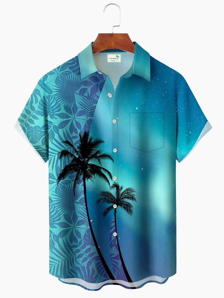 T-shirt Alohadaddy Hawaii Plage Plantes tropicales Feuilles Fleur Aurora Ombre Palmier Aloha