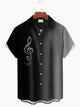 Alohadaddy Vintage Gradient Music Note Plus Size Men's Shirt