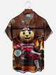 Alohadaddy® Halloween Cartoon Movie Fun Print Men's Button Pocket Short Sleeve Shirt Big & Tall