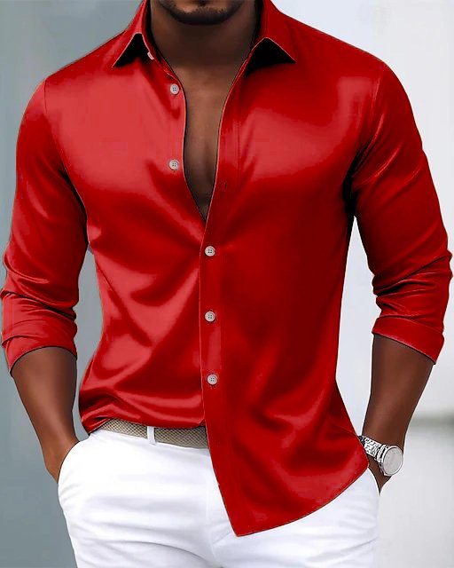 Alohadaddy® Basic Satin Satin Silk Printed Men&