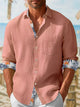 Alohadaddy Beach Vacation Men's Long Sleeve Casual Shirts Breathable Comfortable Textured Camp Button Shirts Big Tall