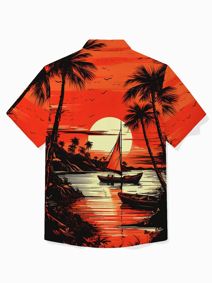 Alohadaddy Hawaiian Coconut Tree Sunset Landscape Print Men&
