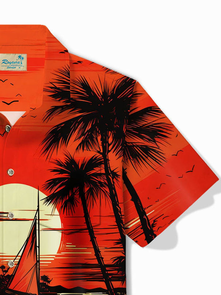 Alohadaddy Hawaiian Coconut Tree Sunset Landscape Print Men&