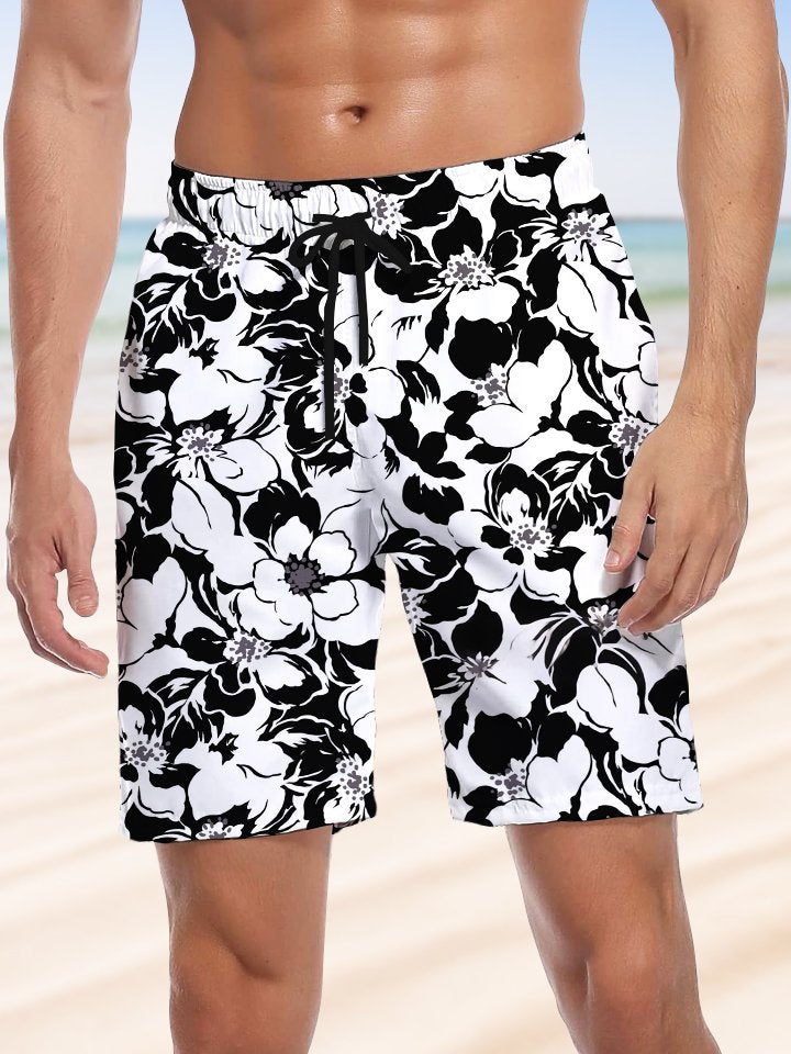 Alohadaddy® Hawaiian Flowers Art Print Drawstring Men&