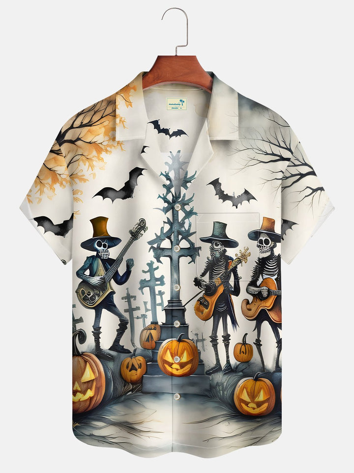 Alohadaddy Retro Halloween Skull Pumpkin 3D Digital Print Men&