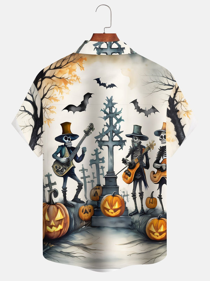 Alohadaddy Retro Halloween Skull Pumpkin 3D Digital Print Men&