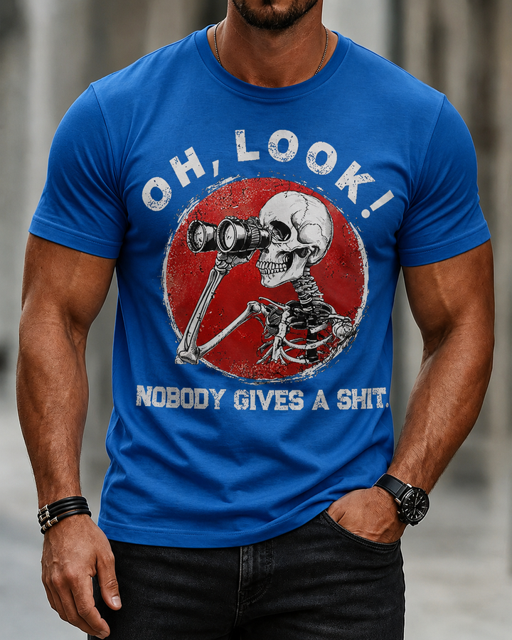 Alohadaddy Casual Crew neck Skull Veteran Print T-shirt