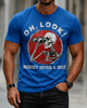 Alohadaddy Casual Crew neck Skull Veteran Print T-shirt