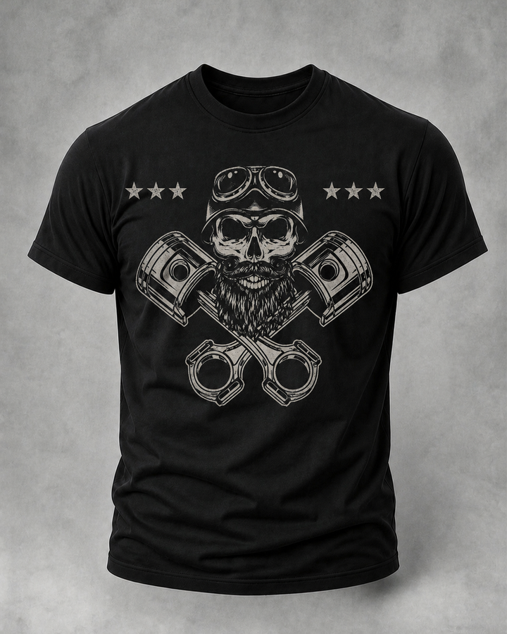 AlohadaddyCasual Crew neck Skull Metallic Print T-shirt
