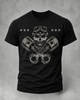 AlohadaddyCasual Crew neck Skull Metallic Print T-shirt
