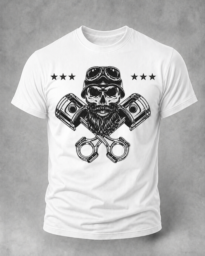 AlohadaddyCasual Crew neck Skull Metallic Print T-shirt