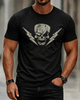 Alohadaddy Casual Crew neck Skull Lightning Print T-shirt