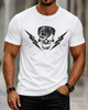 Alohadaddy Casual Crew neck Skull Lightning Print T-shirt