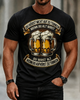 Alohadaddy Casual Retro Beer Print Crew neck T-shirt