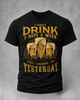Alohadaddy Casual Retro Beer Print Crew neck T-shirt