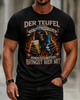 Alohadaddy Casual Retro Skull Beer Print Crew neck T-shirt