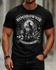 Alohadaddy Casual Retro Beer Print Crew neck T-shirt