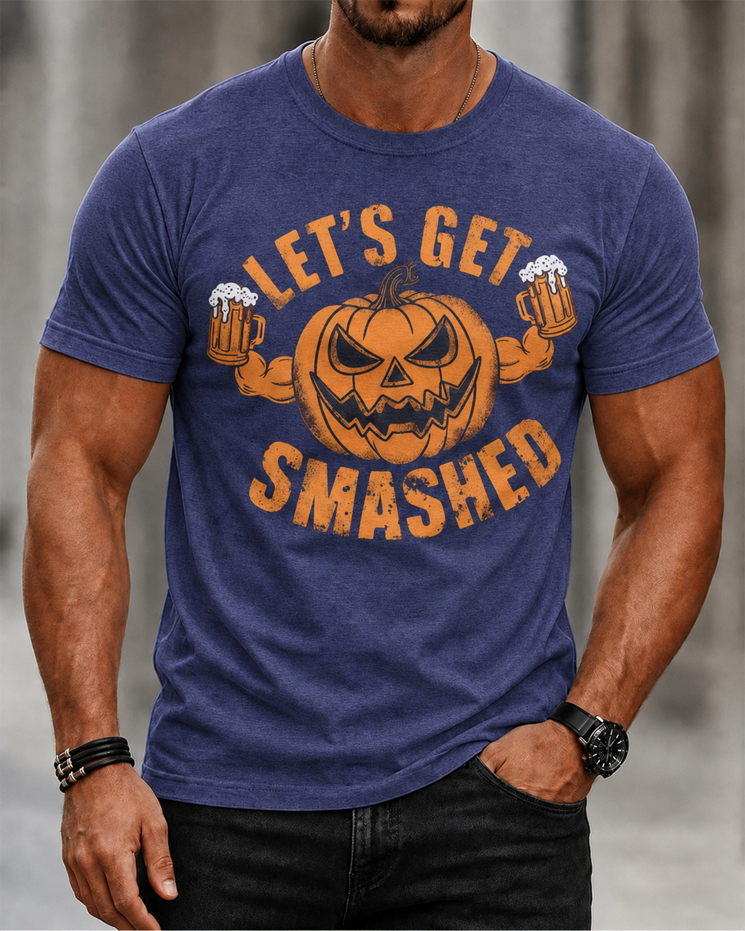 Alohadaddy Casual Retro Pumpkin Easter Crew neck T-shirt