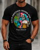 Alohadaddy Casual Retro Skull Beer Print Crew neck T-shirt