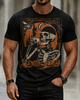 Retro Skull Halloween Pumpkin Print T-shirt