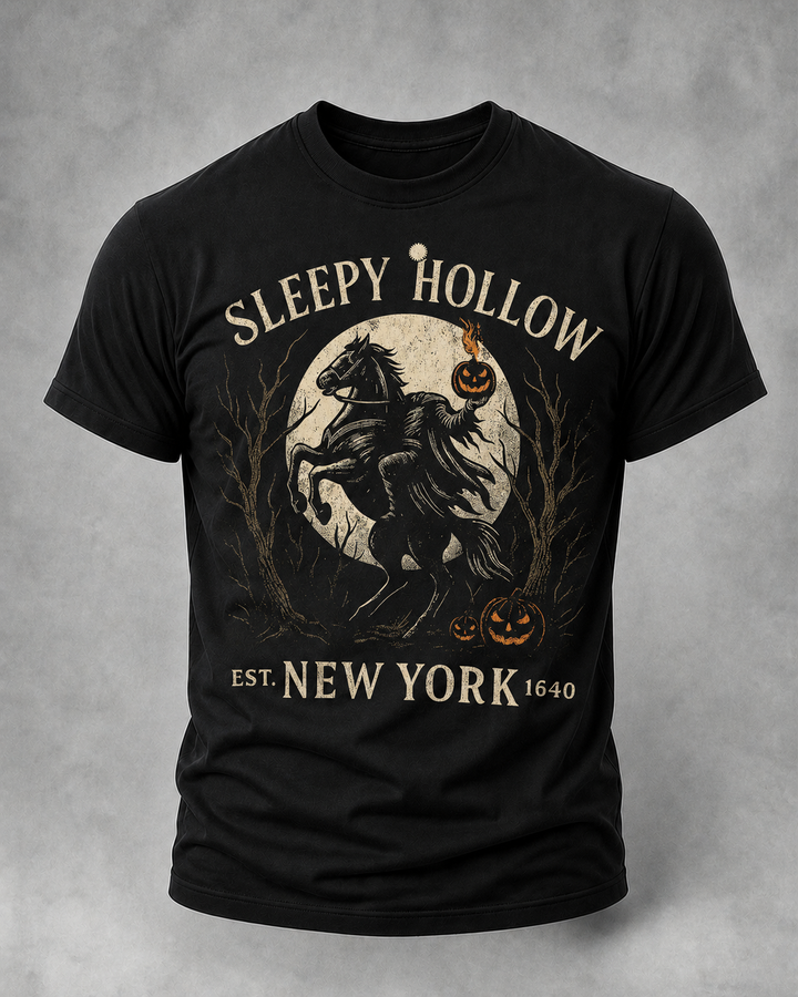 Retro Halloween Pumpkin Print T-shirt