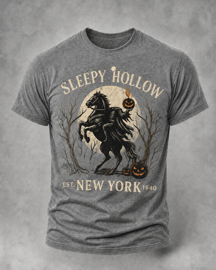 Retro Halloween Pumpkin Print T-shirt