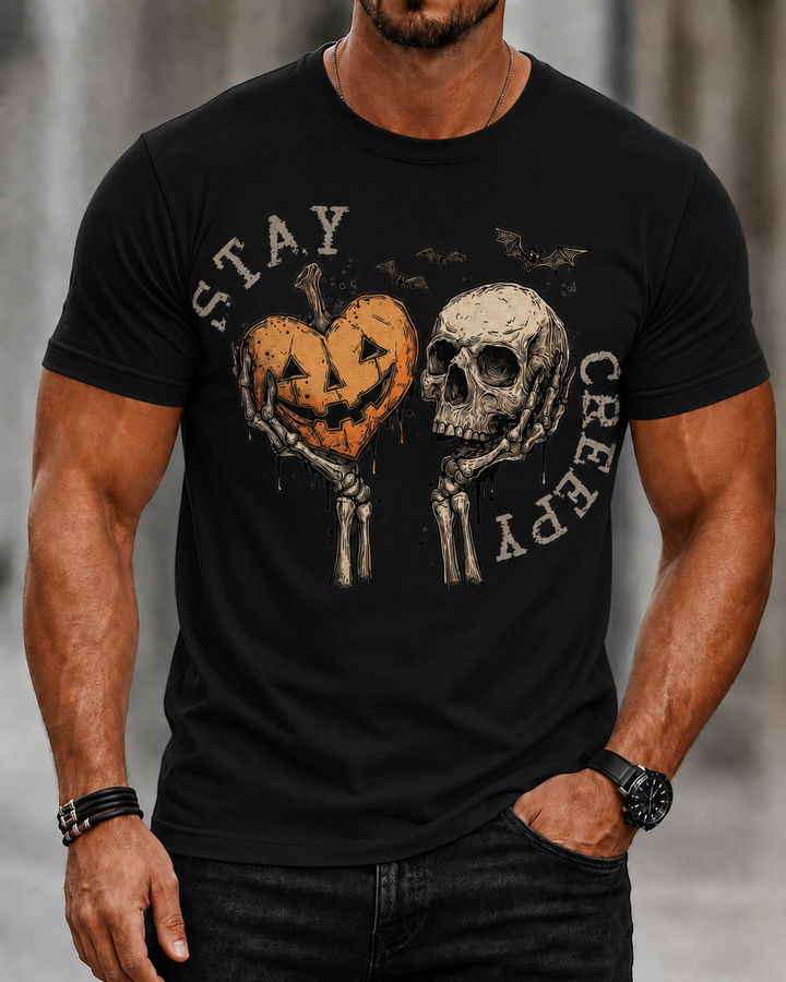 Retro Skull Halloween Pumpkin Print