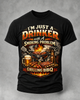 Alohadaddy Casual Retro Beer Print Crew neck T-shirt